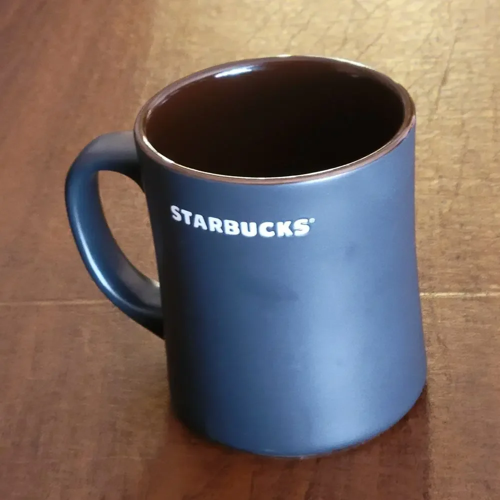 Starbucks 2011 Etched French Roast Black Matte New Bone China Coffee Mug 16 oz